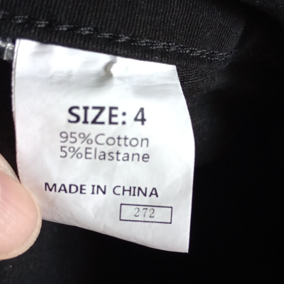 🙂Black Wide-Leg Cotton/Elastane Pants Size 4 - Picture 8 of 8